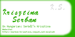 krisztina serban business card